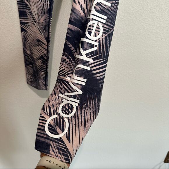 Calvin Klein Performance Palm Leaf Leggings SZ M - Picture 4 of 10
